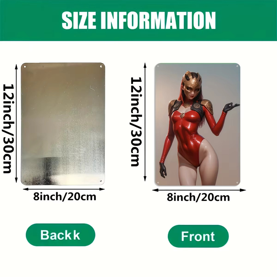 CIFBUY Vintage Metall-Blechschild Bikini-Mädchen Wandkunst, Mehrfarbig, Breite: 20,32 cm, Höhe: 30,48 cm - Bild 1