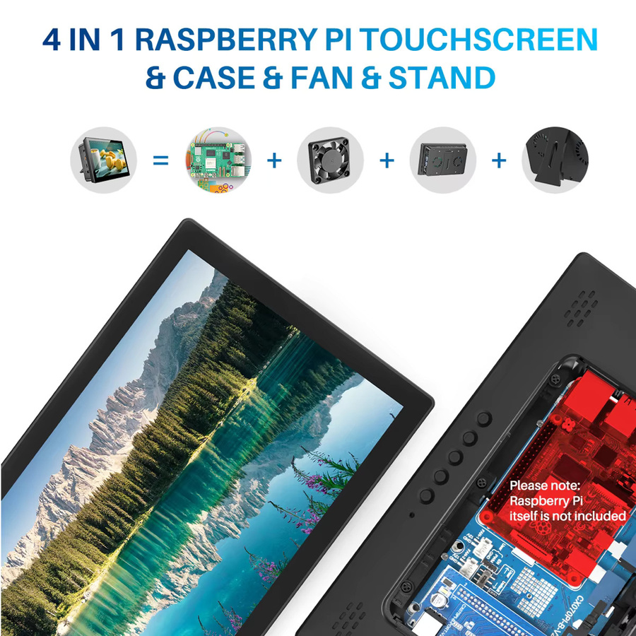 Unew 10,1 Zoll Raspberry Pi Touchscreen-Monitor mit IPS-Display, 1920x1200 Full HD, HDMI und USB-C, Schwarz - Bild 5