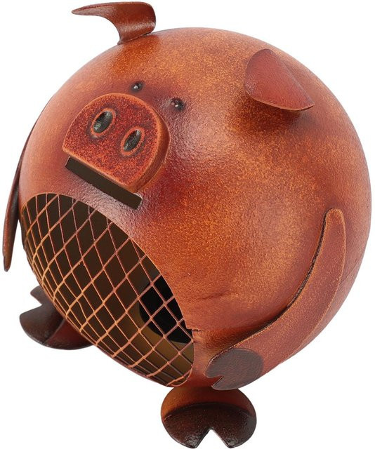 Dekorative Tier-Spardose in Schweineform von OutsideWorld aus Metall im Vintage-Stil, Farbe: Braun - Bild 1