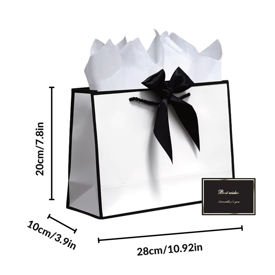 Elegante weiße Geschenktüte aus Papier für besondere Anlässe wie Geburtstag, Valentinstag oder Weihnachten - Bild 6