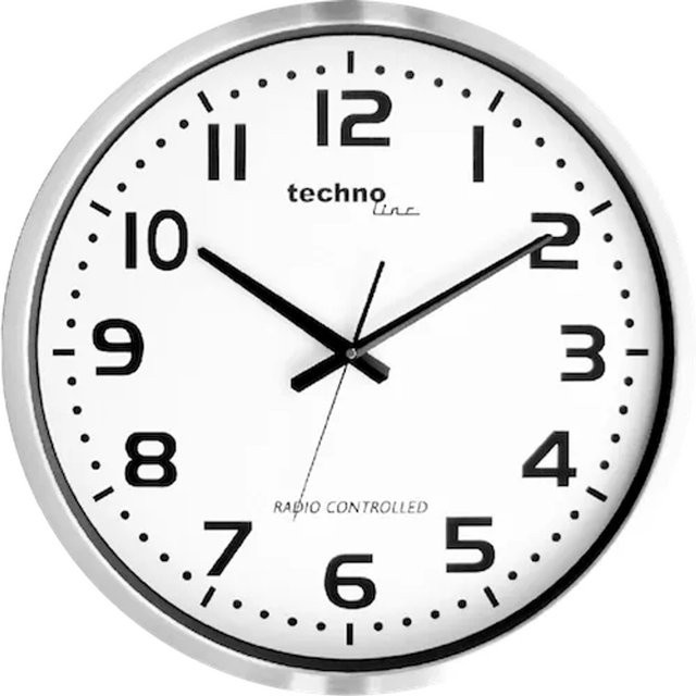 Technoline Funkwanduhr WT 8995 Analog in Silber aus Aluminium, rund, Durchmesser: 50 cm - Bild 1