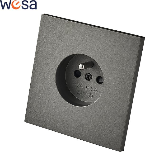WESA Skin Sensation Wandsteckdose mit Erdung, flach eingebettet, Kunststoff, 250 V - Bild 1