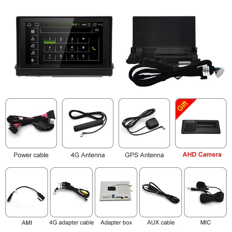 STWEI Android 13 Multimedia Autoradio mit 7 Zoll Lift-Funktion, 8 Core, Carplay und GPS für Audi A3 (Baujahre 2013-2018), Schwarz - Bild 3