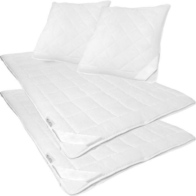 NYVI AllYearComfy 4-Jahreszeiten Bettenset 4-teilig mit 2x Bettdecke und 2x Kopfkissen, B/T/H: 135 x 200 cm und 80 x 80 cm - Bild 1