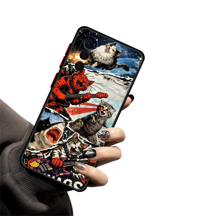 Handyhülle mit Cartoon-Katzen-Design für Samsung Galaxy A-Serie in Multicolour - Bild 5