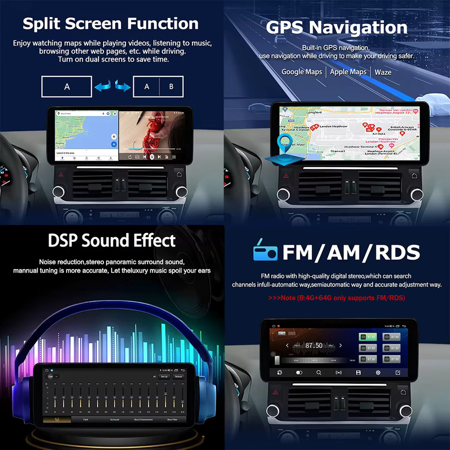 QLED Multimedia Radio Player für Hyundai Tucson 2019 2020 mit GPS, WiFi, CarPlay und Android Auto in Schwarz - Bild 6