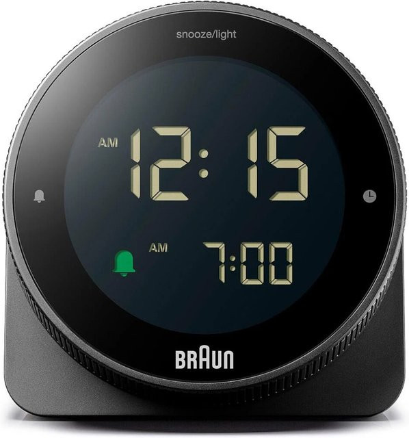 Braun BC24B-DCF Digitalwecker mit Touch-Funktion und Funktechnologie in Schwarz, B/T/H: 7,8 x 8,0 x 5,0 cm - Bild 1
