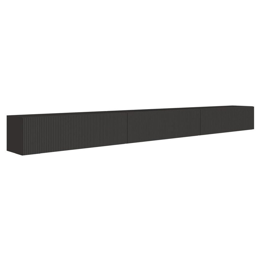 Selsey TV-Hängeboard Veldio mit Lamellenfront in Schwarz, Breite: 302,4 cm - Bild 2