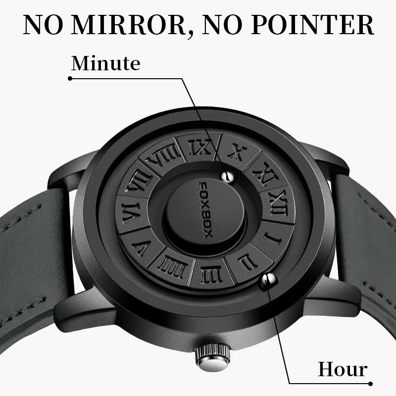 FOXBOX Armbanduhr, Quarz, Leder, Schwarz, Herren - Bild 5