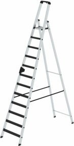 MUNK Günzburger Steigtechnik Aluminium Stehleiter Clip-Step R13 in Silber mit 12 Stufen und einer maximalen Arbeitshöhe von 5 m - Bild 2
