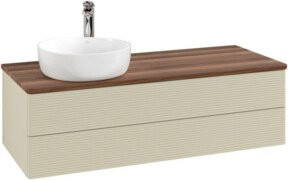 V&B Waschtischunterschrank Antao mit Frontstruktur und Beleuchtung, Farbe: Grau, B/T/H: 120 x 50 x 50 cm - Bild 1
