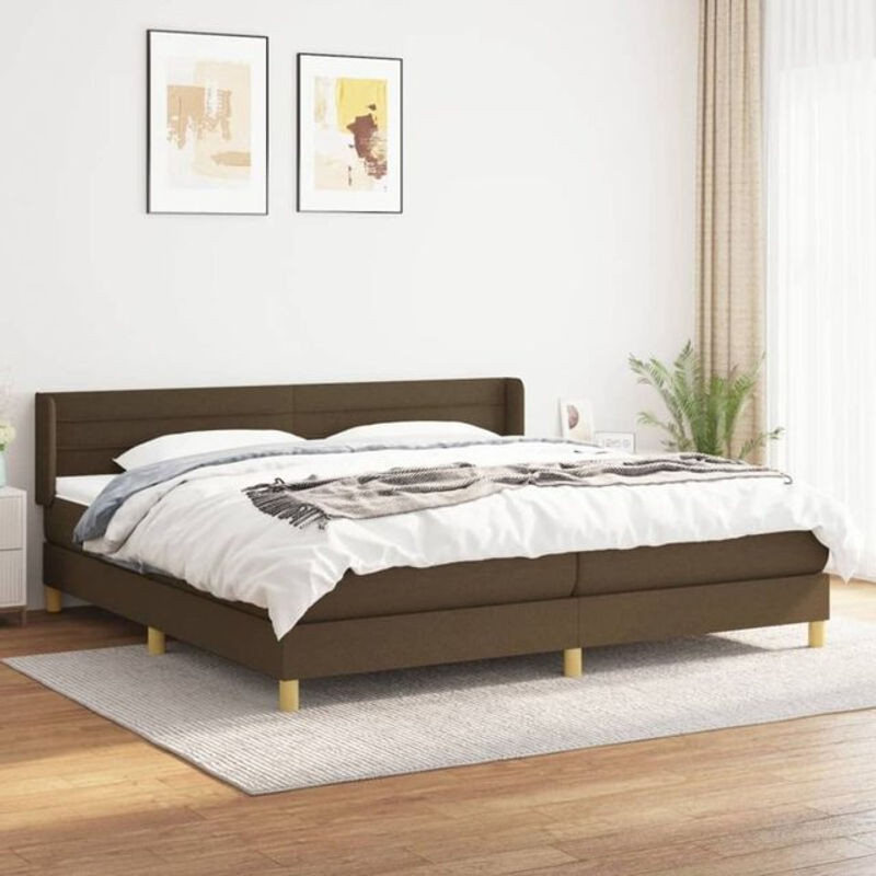 Vidaxl Boxspringbett mit Matratze aus Stoff in Braun, B/T/H: 200 x 200 x 88 cm - Bild 1
