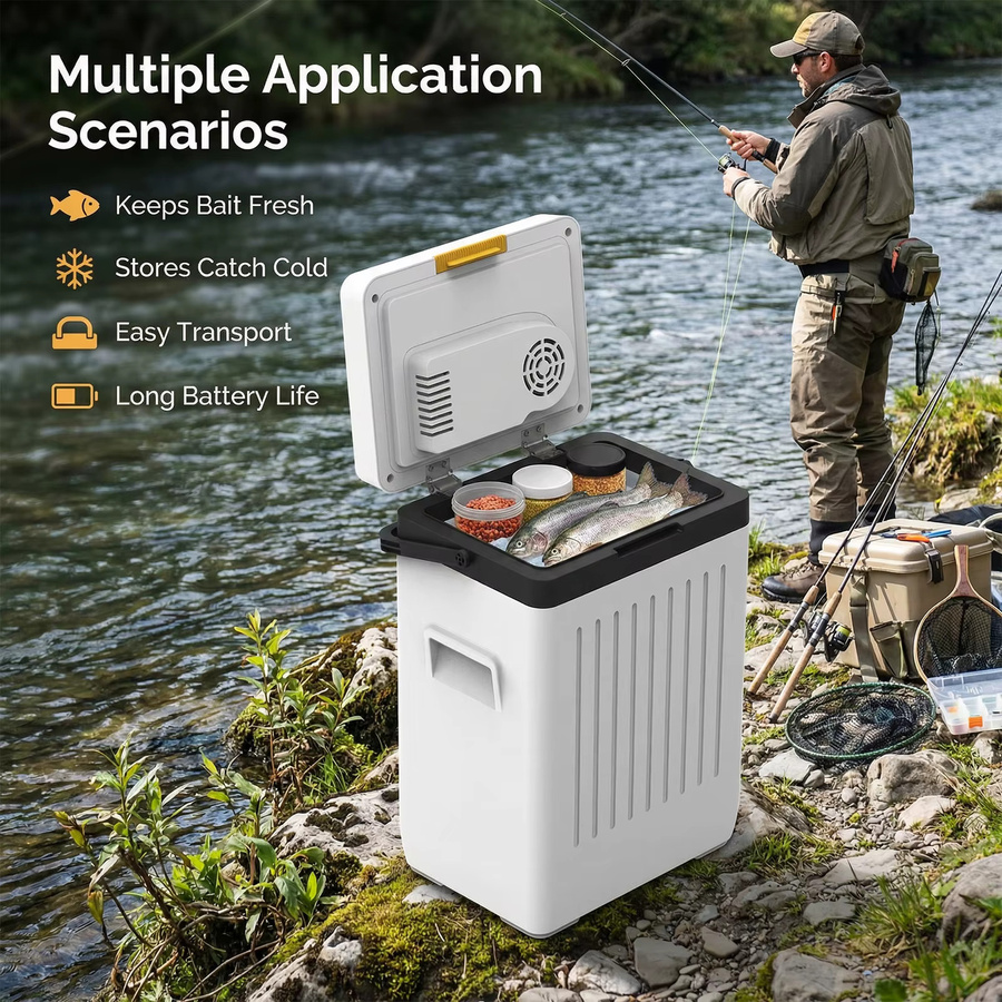 Podofo Elektrischer Auto-Kühlschrank 12V 50W mit Schnellkühlung für Reise und Outdoor in Weiß - Bild 5