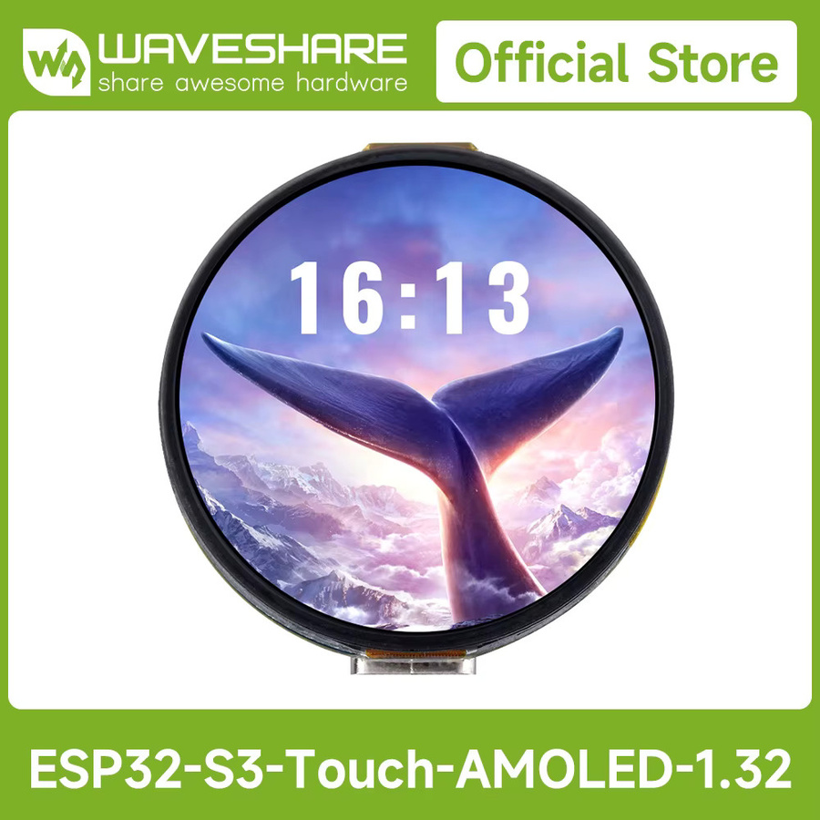Waveshare ESP32-S3 Rundes AMOLED Touch-Display mit 1,32 Zoll und CO5300 Display-Treiber sowie Dual-Core-Prozessor - Bild 2
