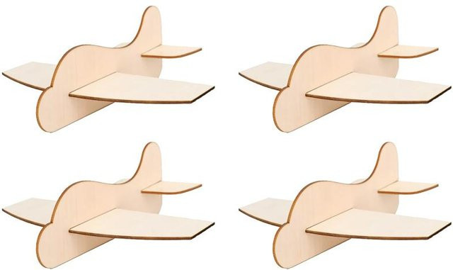 Binchi Outdoor Equipment Blanko Holz Einlegepuzzle Flugzeug, 4-teiliges Set, ab 3 Jahren - Bild 1