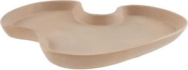 Modern Living Dekotablett Lya aus Keramik in Beige, Rechteckig, B/T/H: 24,0 x 21,5 x 3,0 cm - Bild 1