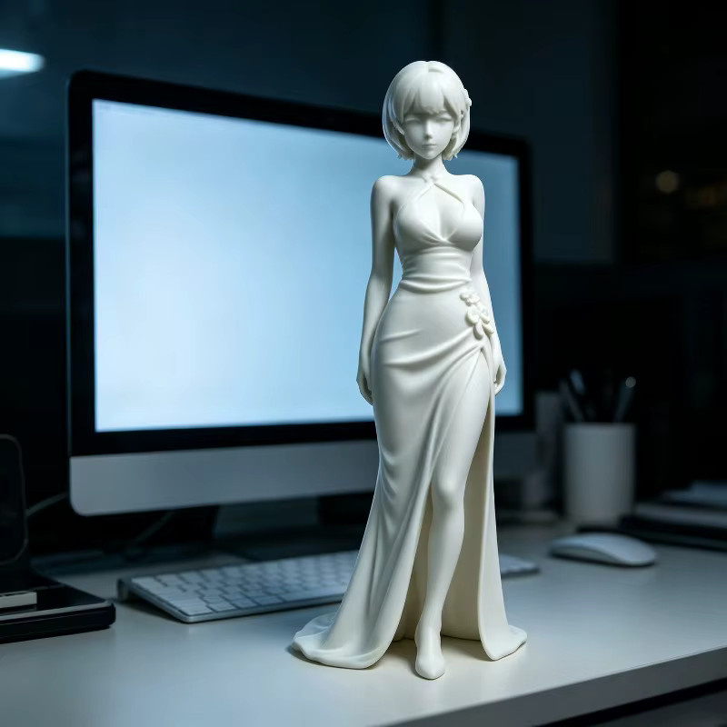 Moderne minimalistische Göttin Desktop-Skulptur von CELEBON in Weiß, 3D-gedruckte Statue als hochwertiges Tisch-Ornament für dein Zuhause - Bild 3