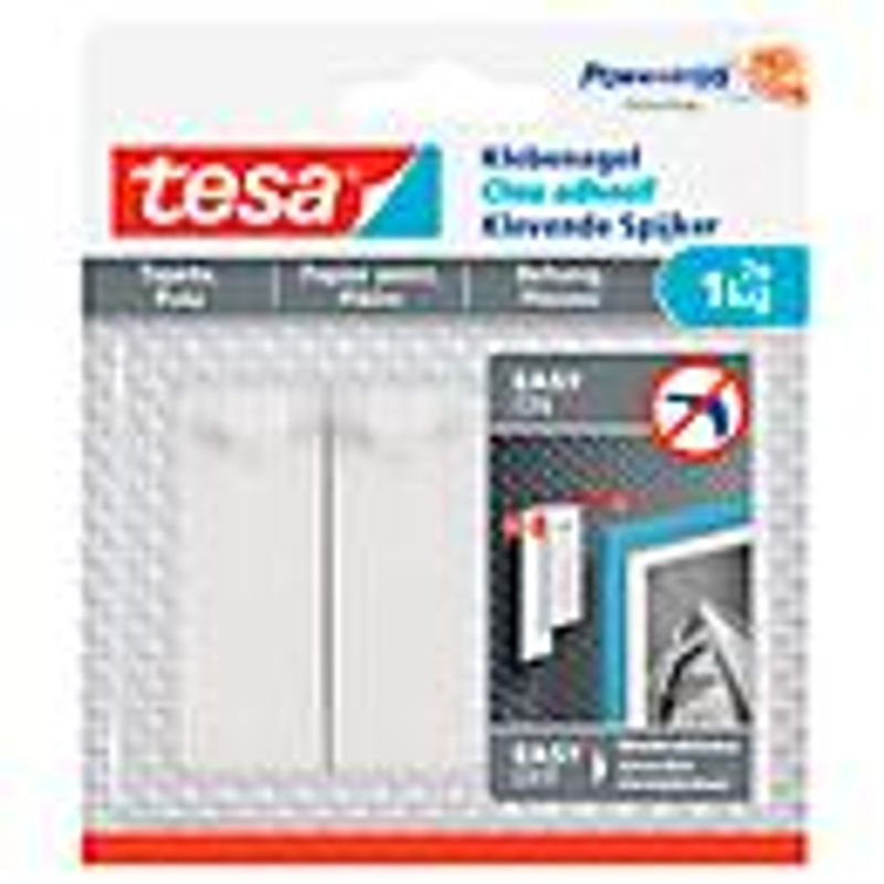 tesa Klebenagel für Tapete und Putz, weiß, 2 Stück, Haftkraft bis 1 kg - Bild 3