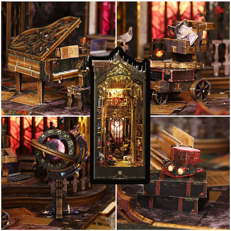 DIY Buch Nook Kit zuuton 3D Holz Puzzle Miniatur Puppenhaus Weihnachts Edition Multicolor - Bild 3