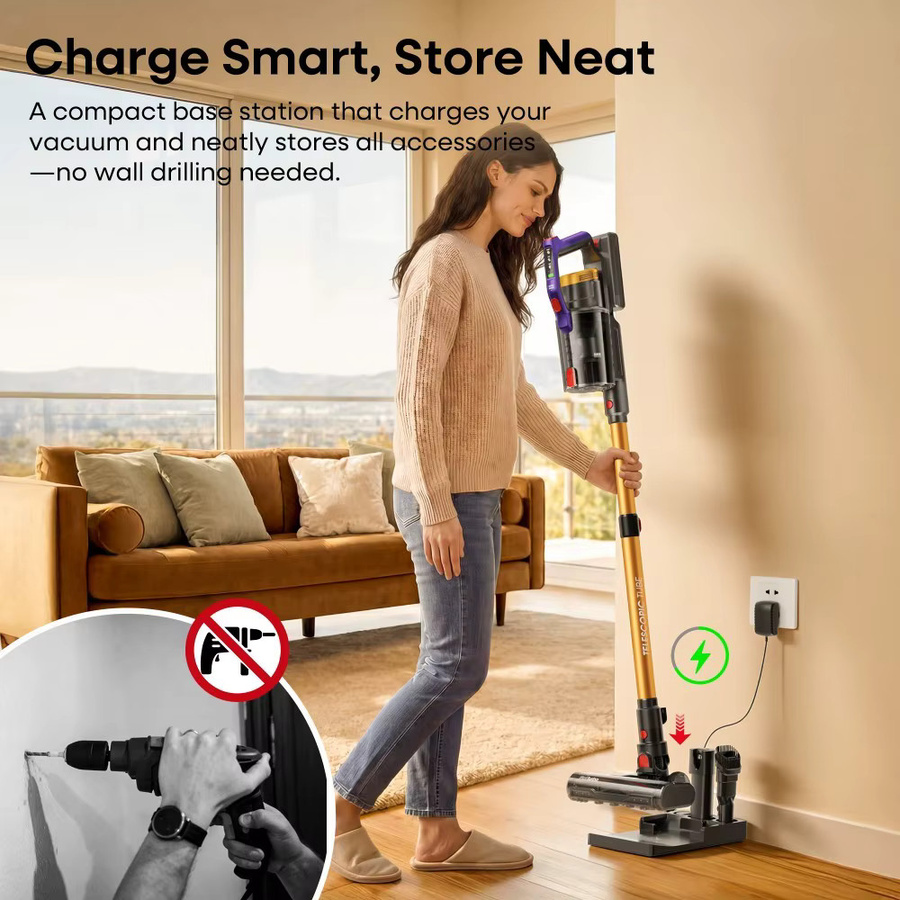 Erabros EV7 Kabelloser Stabstaubsauger mit 550W Motor, 70KPa Saugkraft und 70 Min. Laufzeit, bagless, multicolour - Bild 3