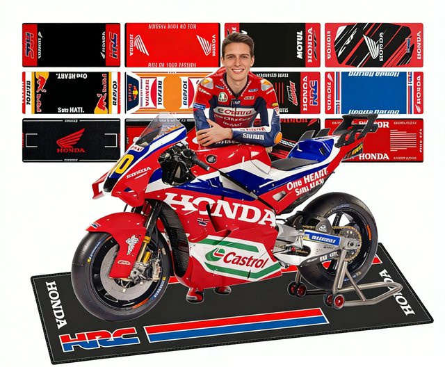 Honda Motorrad-Parkmatte rutschfeste Garagenmatte in Multicolour B/T: 40 x 40 cm - Bild 1