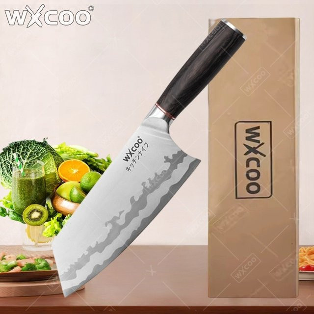 WXCOO Küchenschere aus Edelstahl in Silber mit Holzgriff zum Schneiden und Vorbereiten von Lebensmitteln - Bild 1