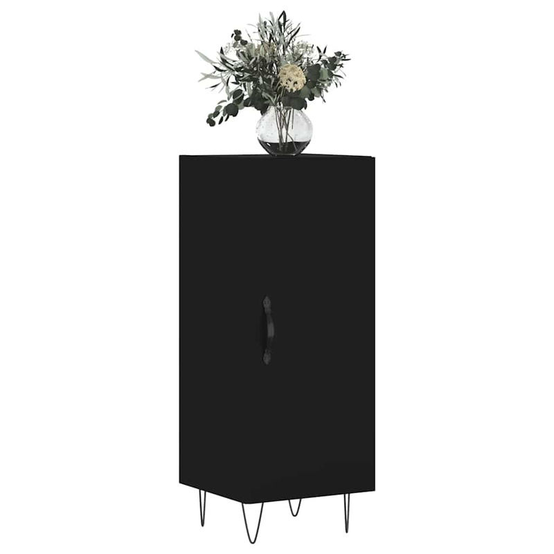 vidaXL Sideboard Schwarz aus Holzwerkstoff und Metall, klassisch, B/T/H: 34,5 x 34 x 90 cm - Bild 4