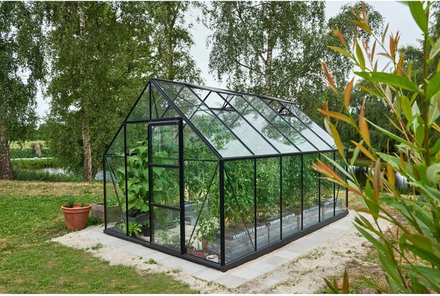 Halls Gewächshaus Universal 128 Schwarz B/H/L: 257 x 230 x 384 cm - Bild 1