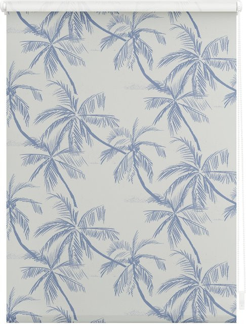 Lichtblick Rollo Klemmfix Verdunkelung Blueprint Palms Blau - Bild 1
