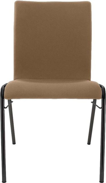 BMV Besucherstuhl A45 aus Buche mit braunem Vollpolster und schwarzem Gestell, B/T/H: 50 x 50 x 86 cm - Bild 1