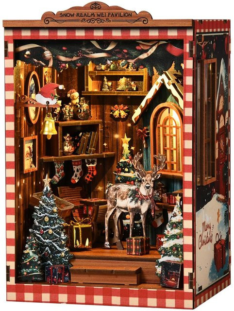 Wucifang Bags Weihnachts-Rentier-Dachboden DIY 3D-Puzzle, ab 6 Jahren, braun - Bild 1