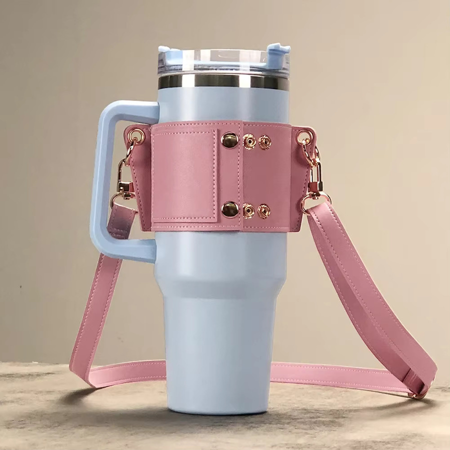 VAKIND Wasserflaschenhalter in Weiß, tragbarer Flaschenbeutel als Reise-Essential, kompatibel mit Stanley 30oz und 40oz Bechern - Bild 2