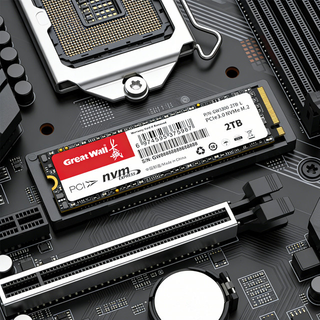 Great Wall M.2 NVMe SSD PCIe 3.0 Interne Festplatte für Laptop und Desktop, Schwarz - Bild 1