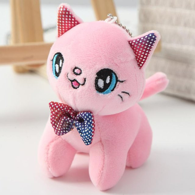Yiran toy Plüschkatze, Stofftier Schlüsselanhänger, Rosa, 10cm - Bild 1