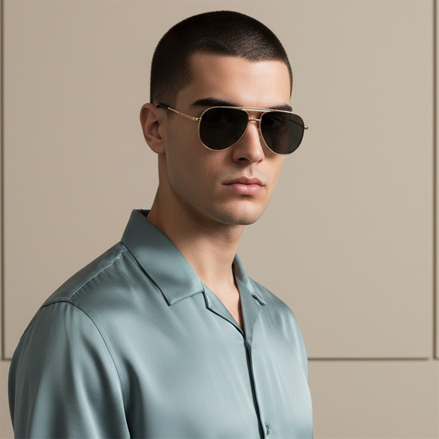 TWOOO Aviator Sonnenbrille, Vollrand, Metall, Gold, Unisex - Bild 1