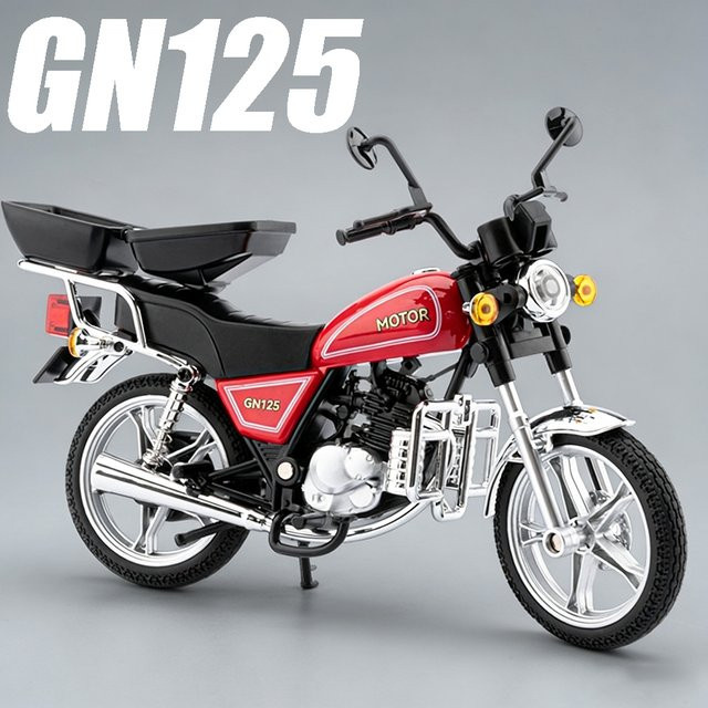 MAKEDA Suzuki GN125 GSX1000R Spielzeug-Motorradmodell, 1:12, Metall, mit Sound und Licht - Bild 1