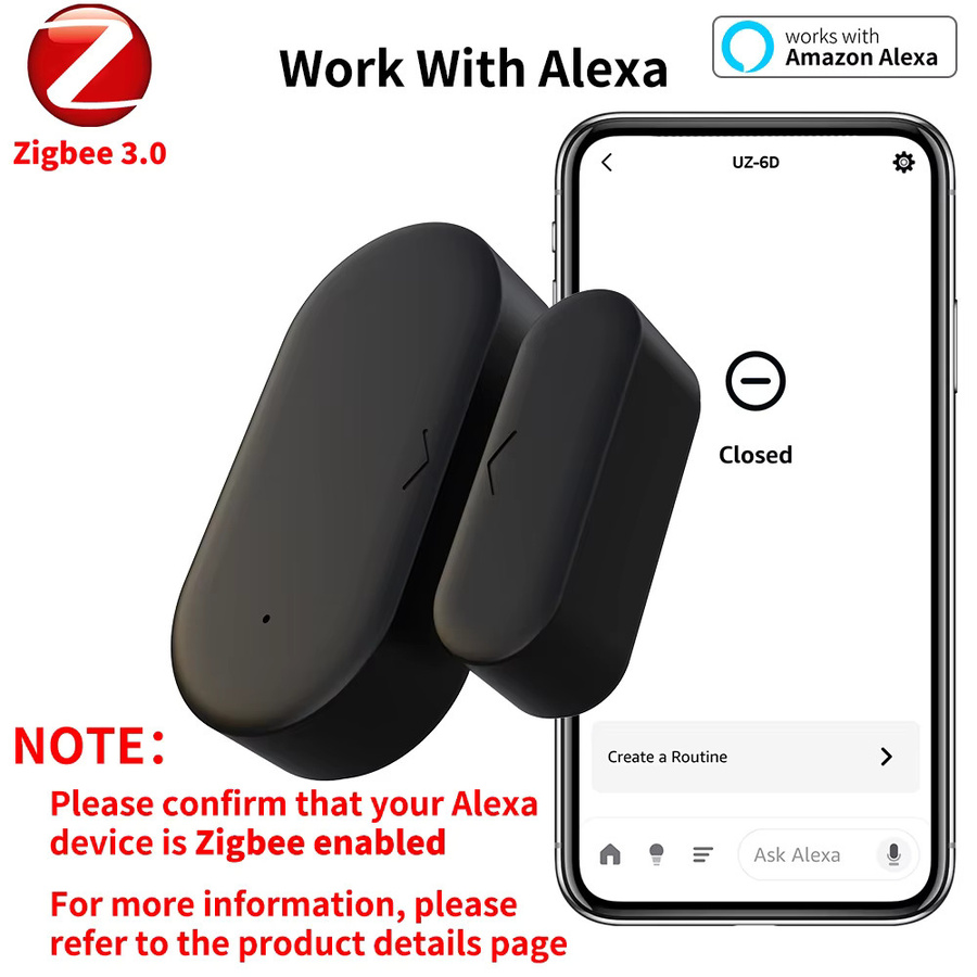 CriticalZone Zigbee 3.0 Kontaktsensor für Tür und Fenster in Schwarz, kompatibel mit Home Assistant, Alexa und Zigbee2MQTT (Zigbee Hub erforderlich) - Bild 3