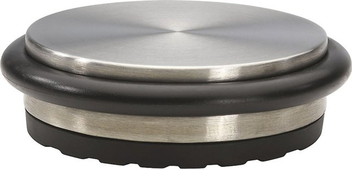 Wagner Boden-Türstopper Big Disk Edelstahl-Optik in edelstahlsilber/schwarz, Durchmesser: 10 cm - Bild 4