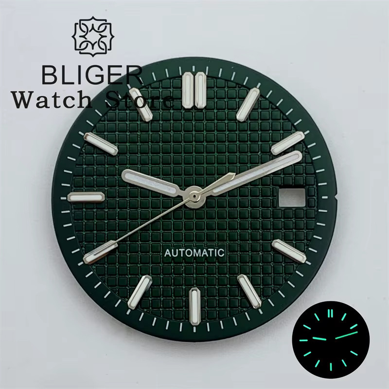 BLIGER Uhrenzifferblatt und Zeigerset, Grün, Silber, Unisex - Bild 3