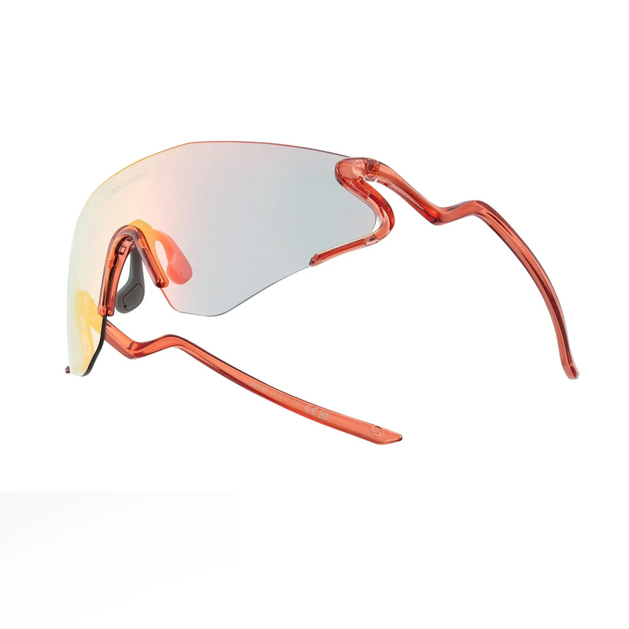 ROCKBROS Photochrome Fahrradbrille, randlos, rot, TR90 - Bild 1