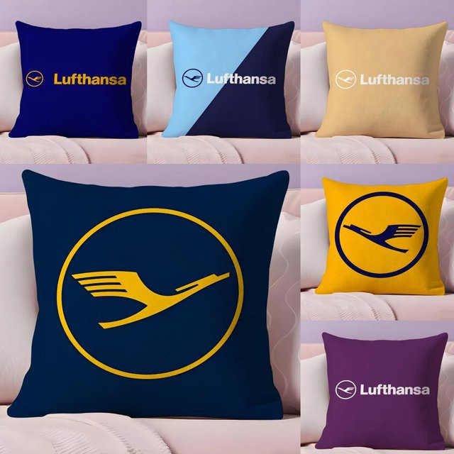 Lufthansa Airlines Flight Commemoration Kissenbezug in Black6 mit seidigem Kurzplüsch und unsichtbarem Reißverschluss - Bild 1