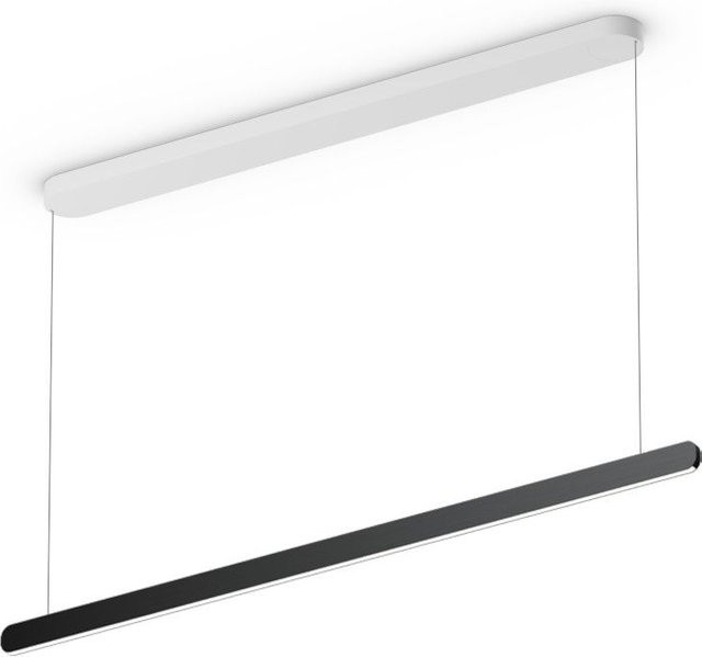 Occhio Mito linear volo 140 up LED-Pendelleuchte in Weiß matt mit Black Phantom Kopf, dimmbar mit Occhio air Modul, variabel einstellbare Höhe 65-165 cm - Bild 1