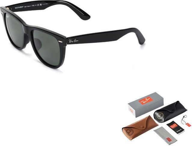 RayBan Wayfarer Classic Sonnenbrille, Vollrand, quadratisch, Acetat, schwarz, Unisex - Bild 1