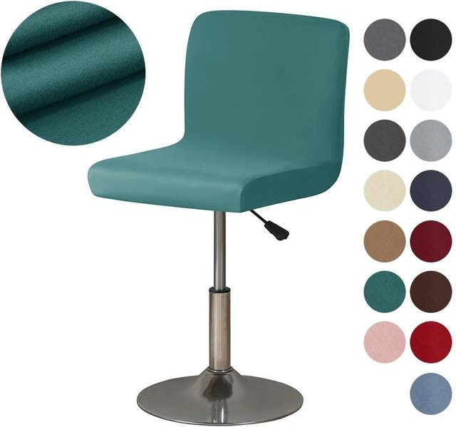 Yiran Furniture Barhockerbezug mit kurzer Rückenlehne in Grau, elastischer Stretch-Überwurf aus Polyester für Esszimmer, Hotel und Café - Bild 1