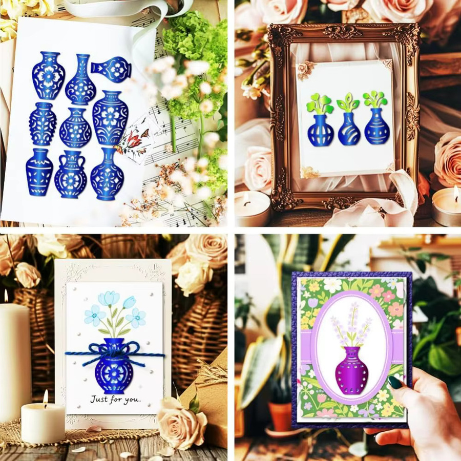 Blaues Metall-Stanzwerkzeug mit Mandala- und Blumenmustern für Scrapbooking und Prägearbeiten - Bild 4
