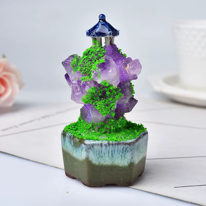 Natürlicher Amethyst Kristall Quarz als Dekoration aus Stein in Lila von RYCRYSTAL - Bild 4