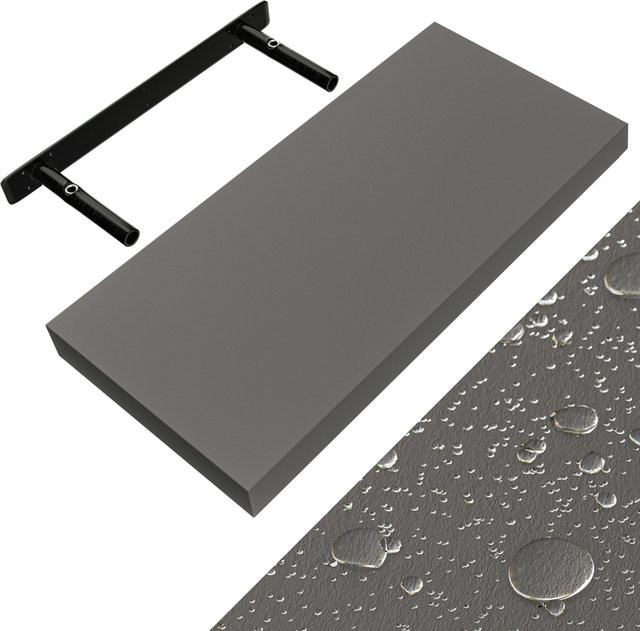 CASARIA Wandregal Schweberegal Grau aus MDF mit Halterung, Breite: 50 cm, Tiefe: 15 cm, Höhe: 3,8 cm - Bild 1