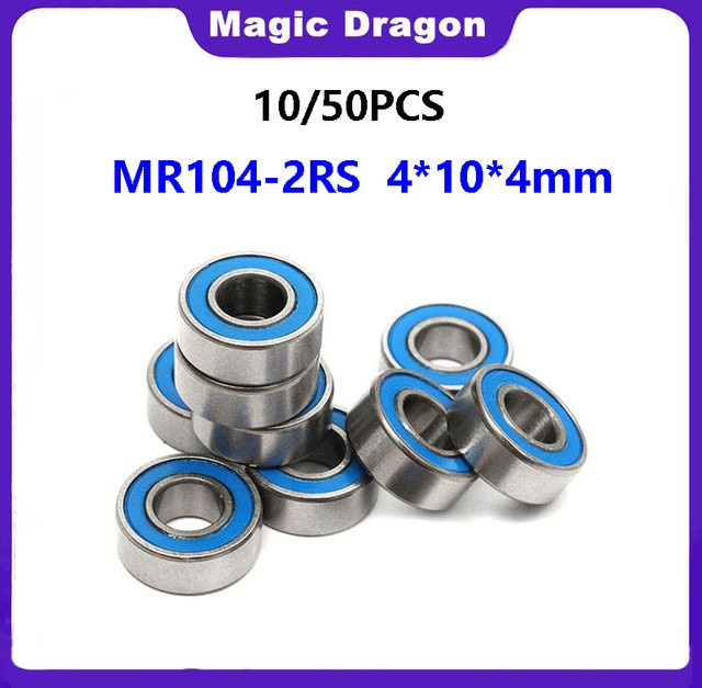 Magic Dragon MR104-2RS Miniatur-Kugellager ABEC-5 Blau abgedichtet, B/D/H: 4 x 10 x 4 mm - Bild 1