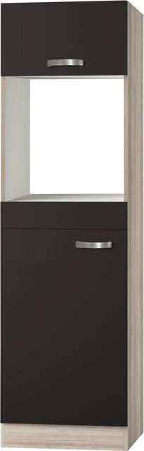 Optifit Küchen-Hochschrank Faro220 für Backofen und Kühlschrank in Anthrazit-Braun, Breite: 60 cm - Bild 1