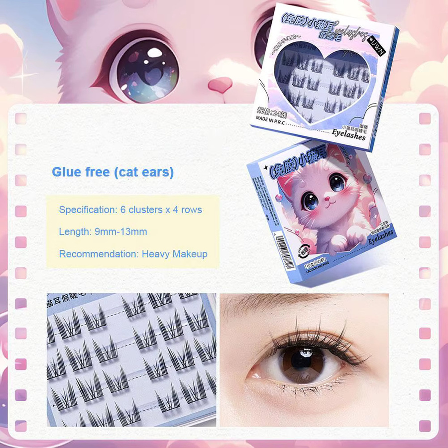 Lmo Falsche Wimpern, selbstklebend, wiederverwendbar, natürlich, Unisex - Bild 3